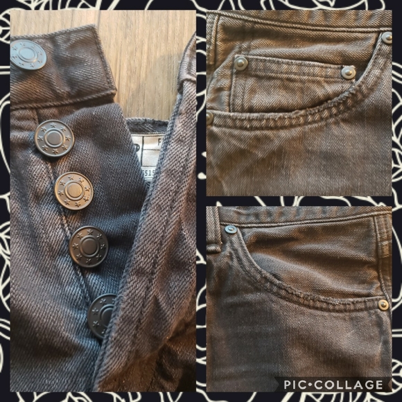 Free People Faded Black Button Fly Cut Off Shorts - Picture 4 of 6